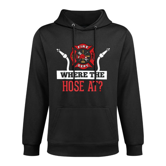 Where The Hose At Funny Firefighter Gift Cotton-Polyester Blend Hoodie