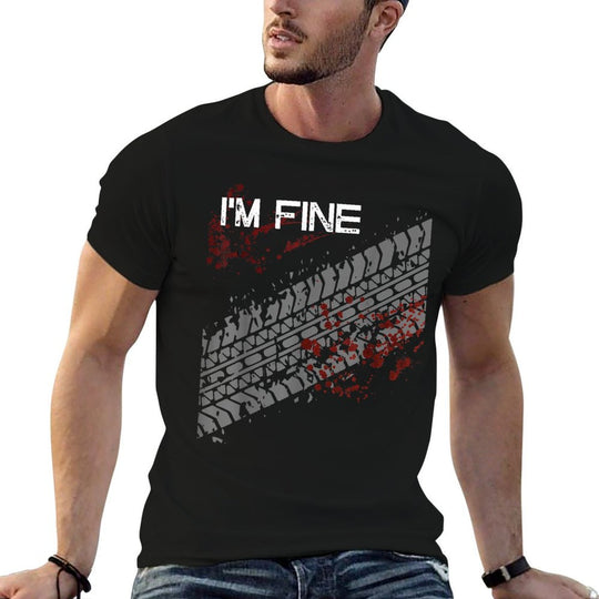 Im Fine Funny Tire Track  Polyester Blend T-Shirt