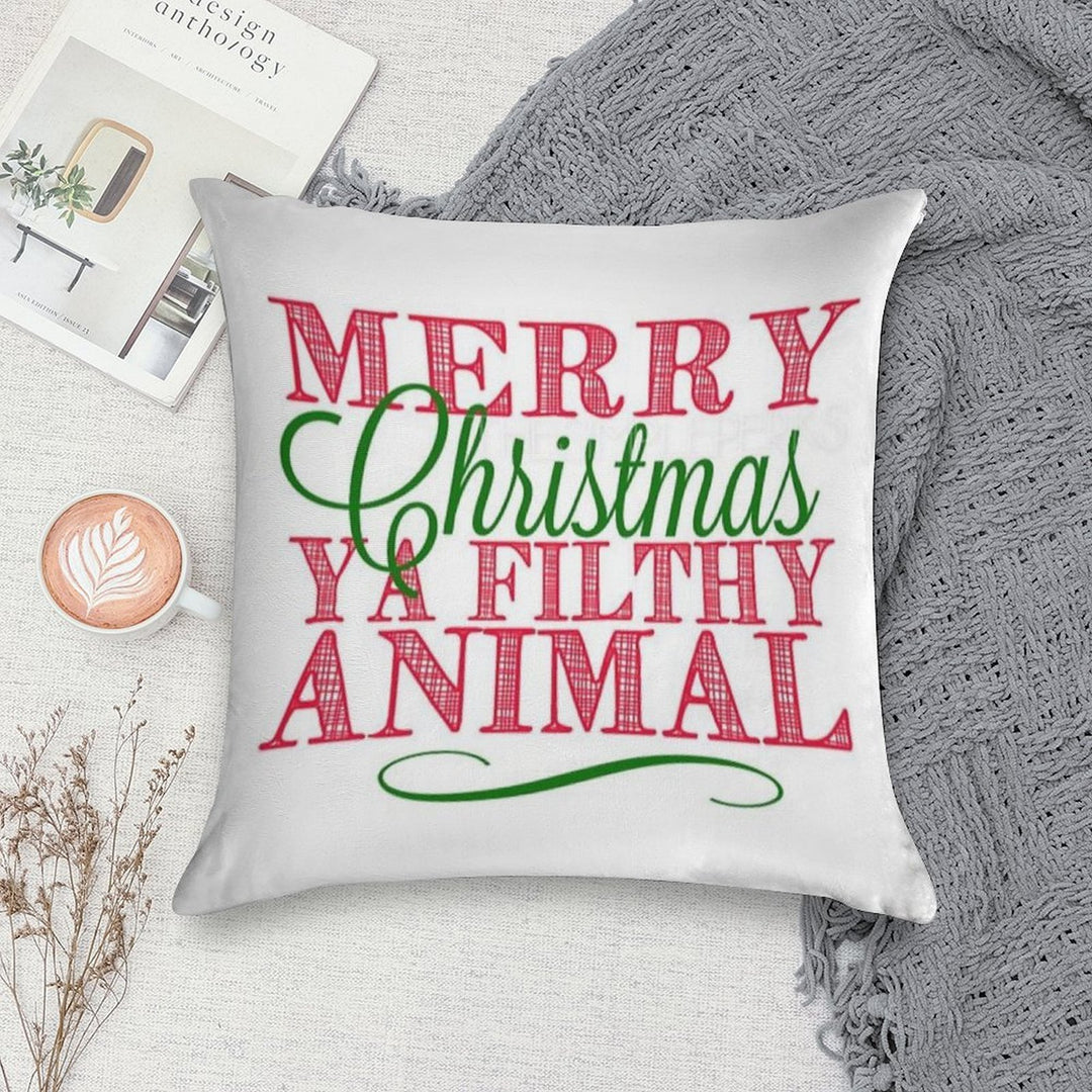 Merry Christmas Ya Filthy Animal From Home Alone Soft Fade-Resistant Throw Pillow