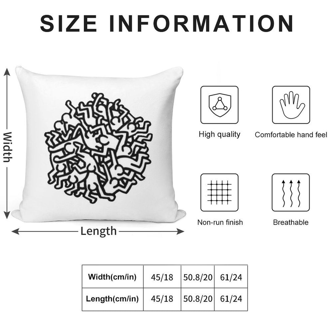 Haring Pop Art Soft Decorative Cover Throw Pillow