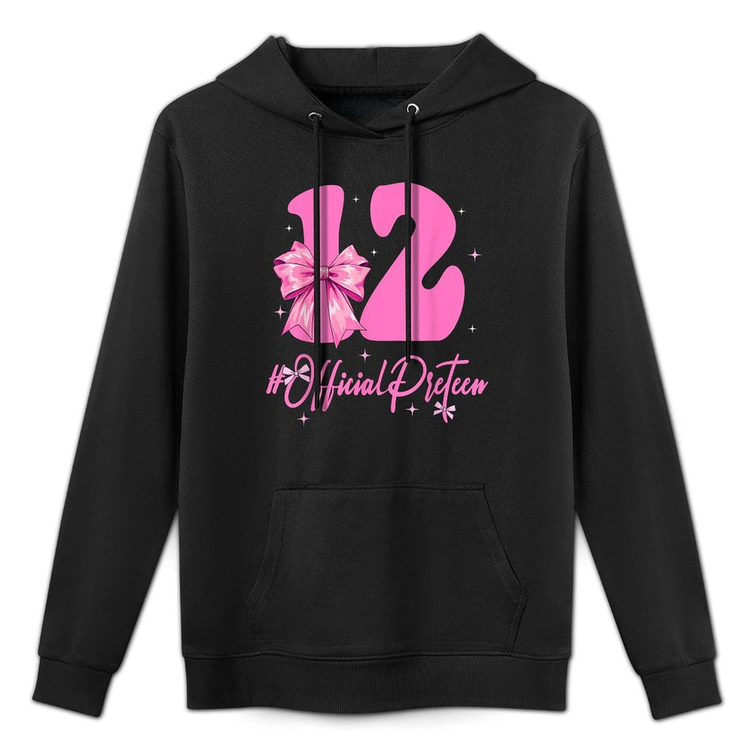 12 Year Old Official Pre-teen 12th Birthday Coquette Girl Customizable Surface Hoodie