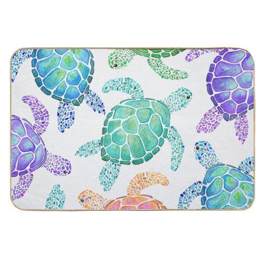 Turtle Pattern (colour)  Non-Slip Bath Mat