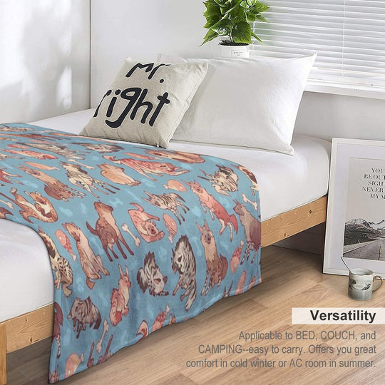 Hyenas in Cerulean Lightweight Throw Blanket