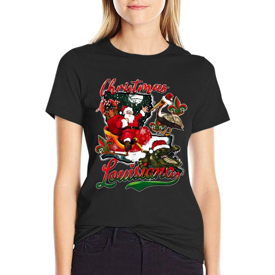 New Orleans Christmas Louisiana Crawfish Santa Holiday  Moisture-wicking T-Shirt