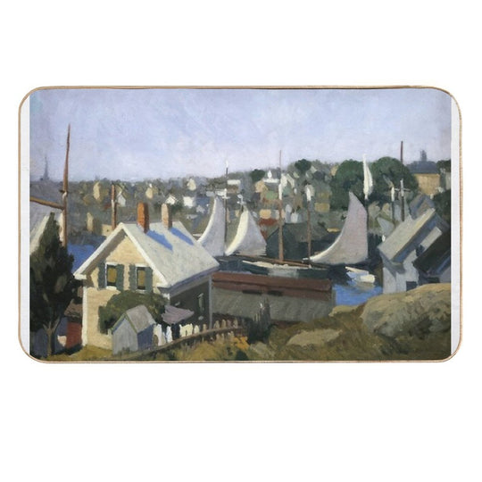 Gloucester Harbor   1912 by Edward Hopper  Odorless Bath Mat