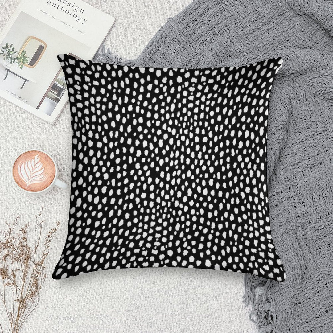 Handmade Polka Dot Brush Strokes (black And White Reverse Dalmatian) Soft Luxury Feel Throw Pillow