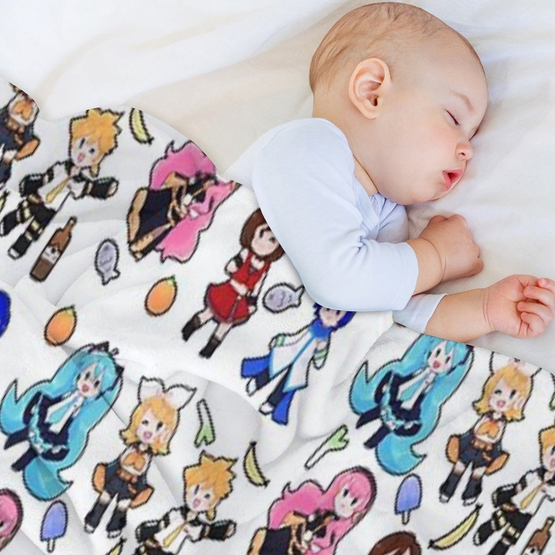 Vocaloid Chibi Chaos! Anti-pilling Throw Blanket