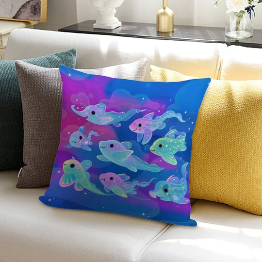 Chimaera (Ghost Sharks) Soft Short Plush Fabric Throw Pillow