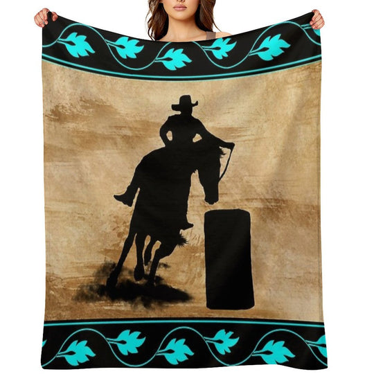 BARREL RACING HORSE, BARREL RACING GIFTS FOR HER Compact Throw Blanket