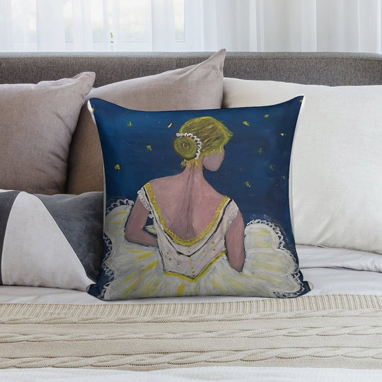 Ballerina in White Dress Soft Ultra-Soft Texture Throw Pillow