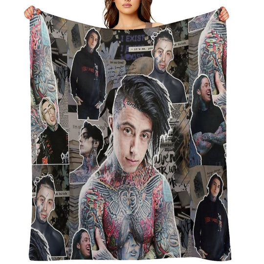 Ronnie Radke Photo Collage High Quality Gift-ready Throw Blanket