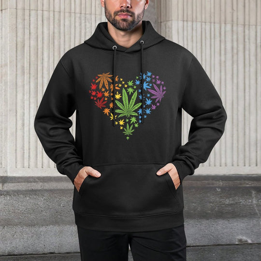 Marijuana Heart LGBT Weed Leaf Gay Pride Stoner Gift Moisture-Wicking Hoodie