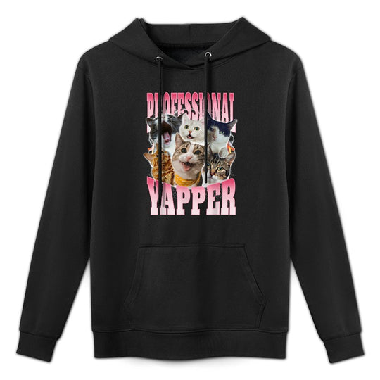 Professional Yapper Goofy Ahh Funny Cat Meme Ironic Cringe Moisture-Wicking Hoodie