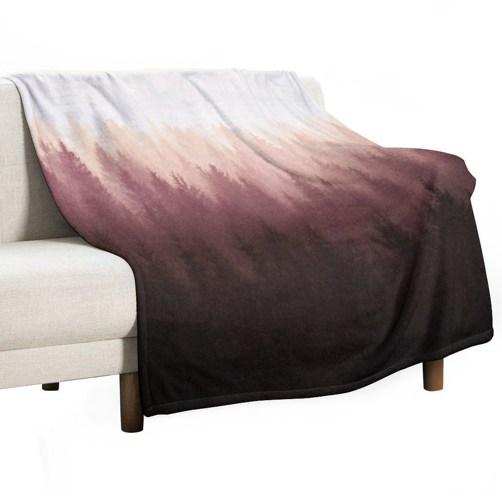 Chasing Light  Exploring A Vintage Mountain Fairytale Wilderness Forest With Cascadia Trees Covered In Magic Fog Plush Throw Blanket