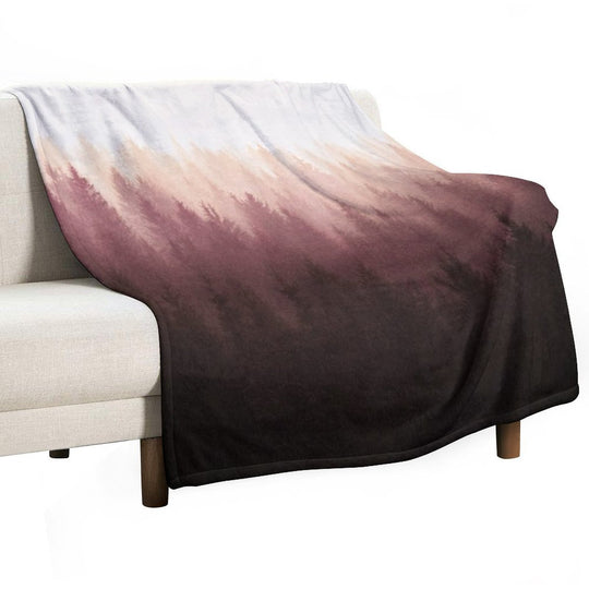 Chasing Light  Exploring A Vintage Mountain Fairytale Wilderness Forest With Cascadia Trees Covered In Magic Fog Plush Throw Blanket