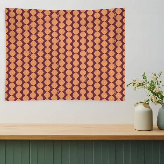 Atomic Blooms - Orange Maroon Tapestry