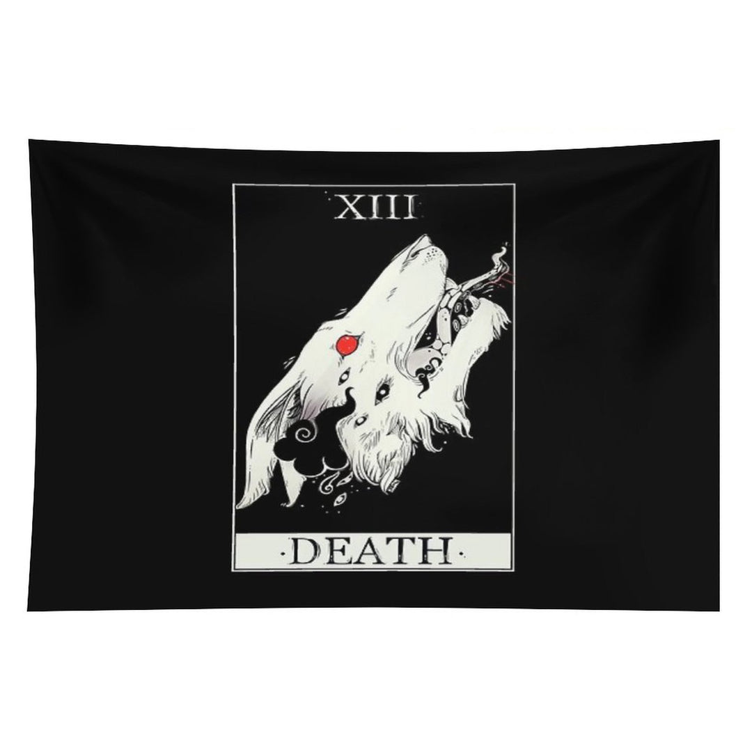 Death Tarot Card Wolf Art Tapestry