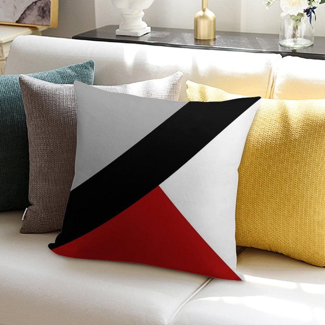 Black Diagonal Stripe with Triangles Soft Warmth Comfort Throw Pillow
