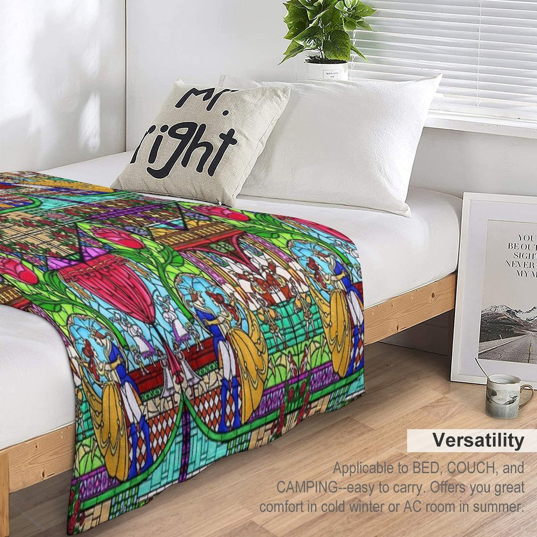 Patterns of The Stained Glass Window Plush Throw Blanket
