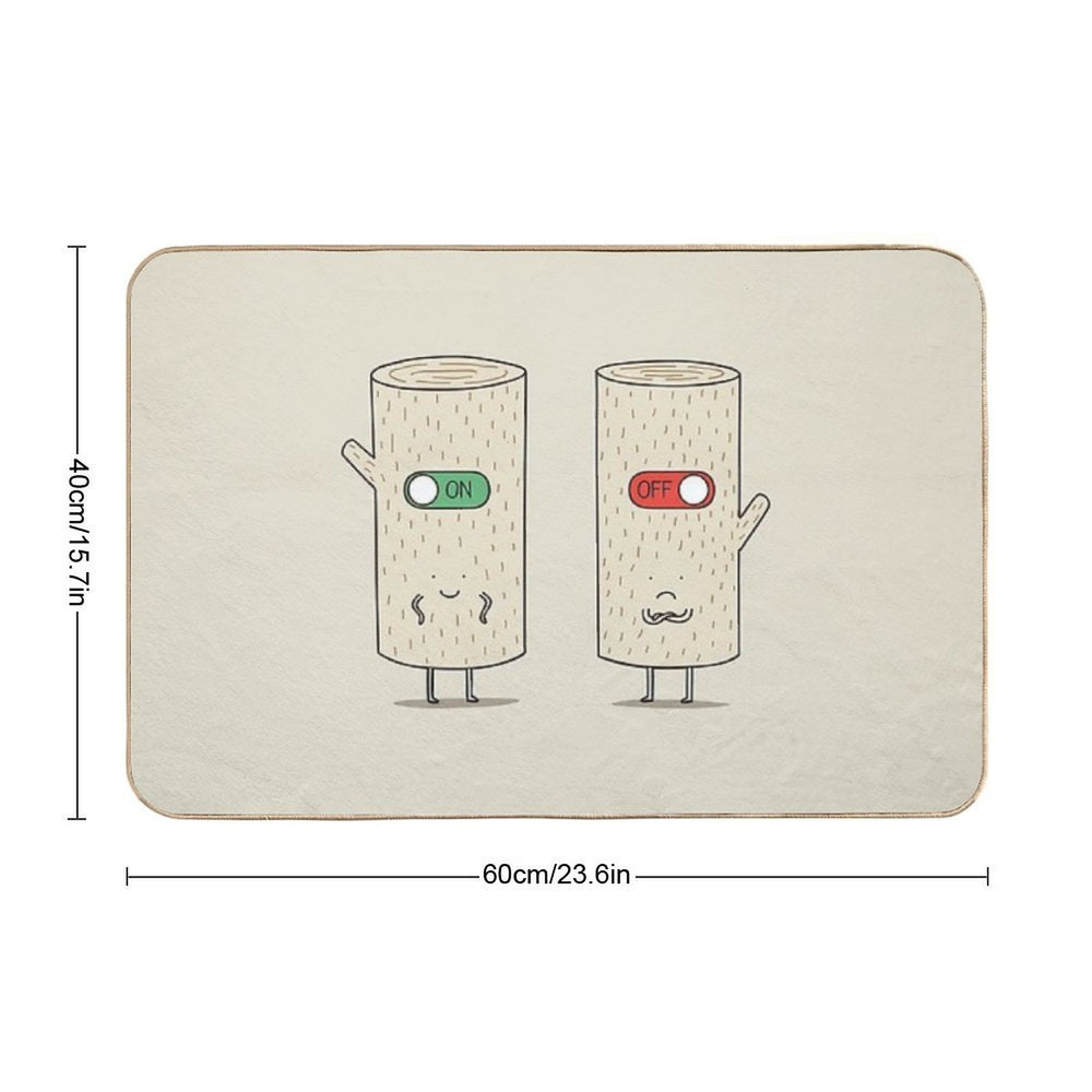 Log on And Log Off  Dirt-Trapping Bath Mat