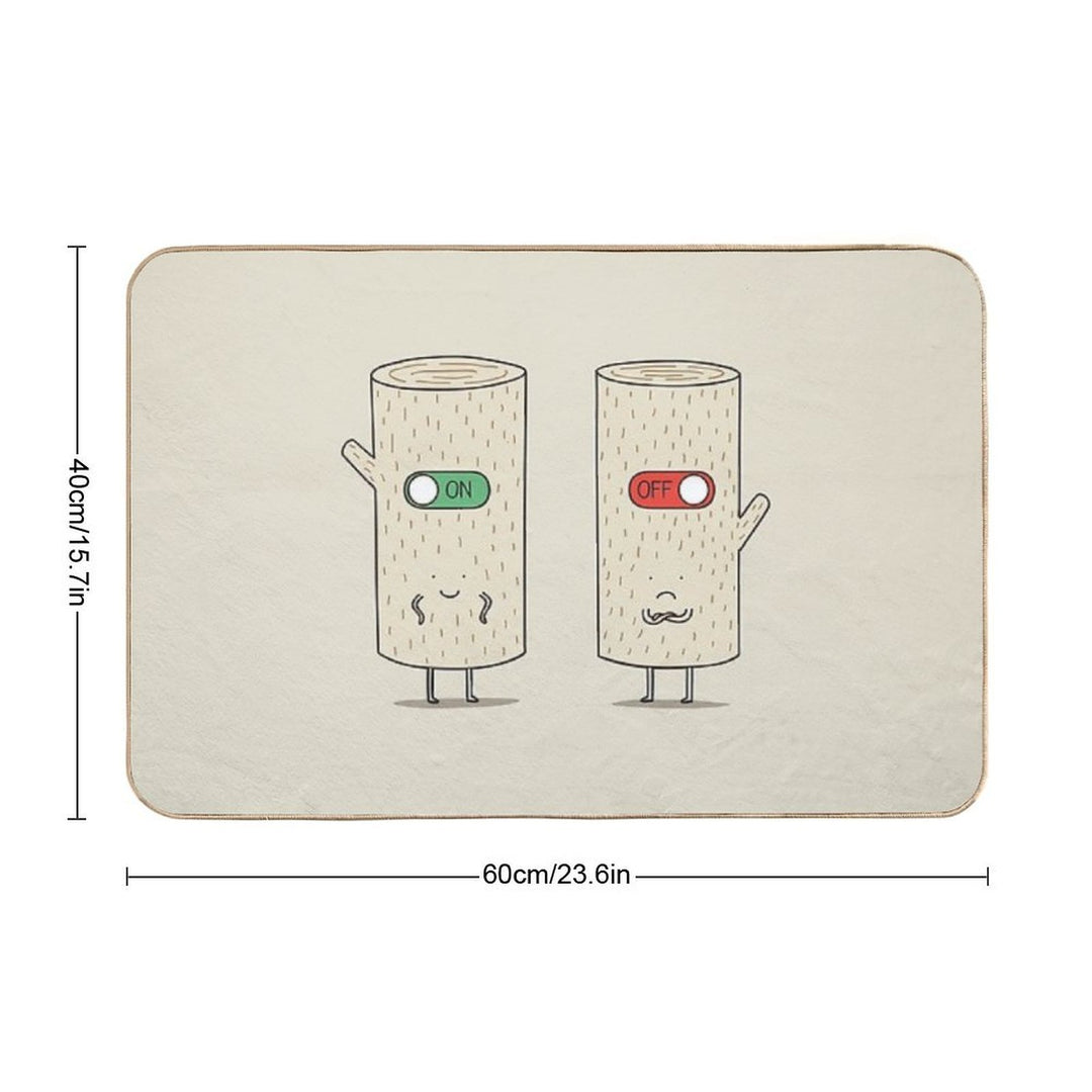 Log on And Log Off  Dirt-Trapping Bath Mat