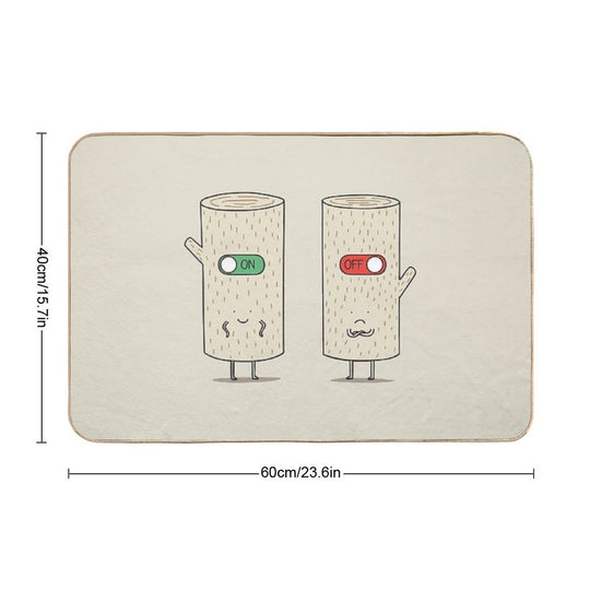 Log on And Log Off  Dirt-Trapping Bath Mat