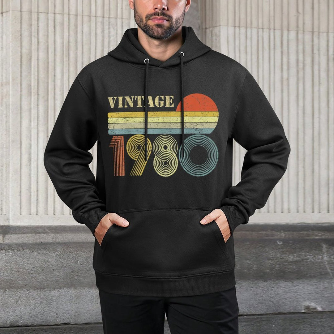 1980 40th Birthday Gift Vintage Retro Men Women 40 Years Old Cotton-Polyester Blend Hoodie