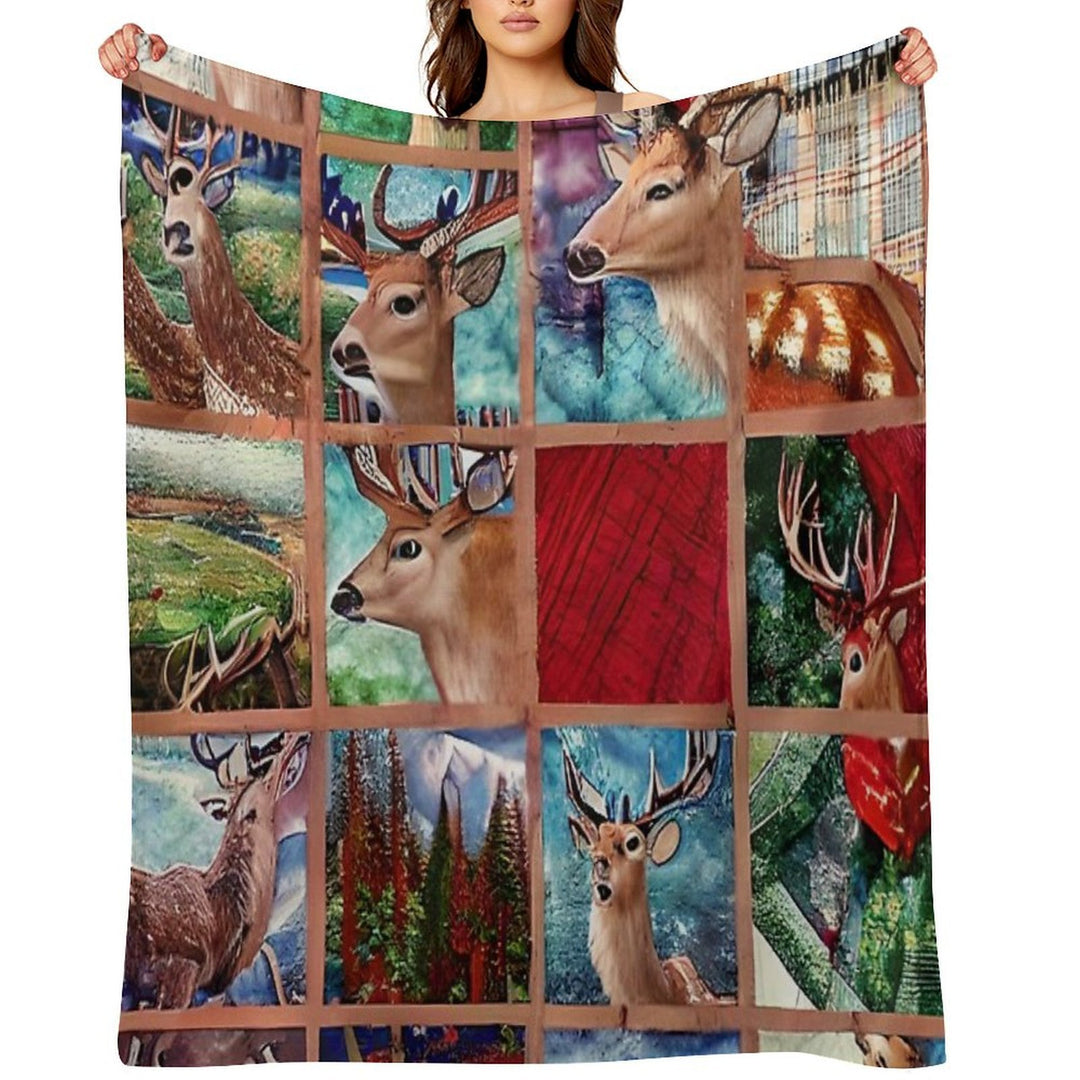 Country Quilt Simulated Quilt Patches Pattern Versatility Throw Blanket