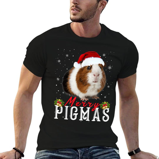 Merry Pigmas Face Mask Funny Guinea Pig Christmas Santa Xmas  Quick-drying T-Shirt
