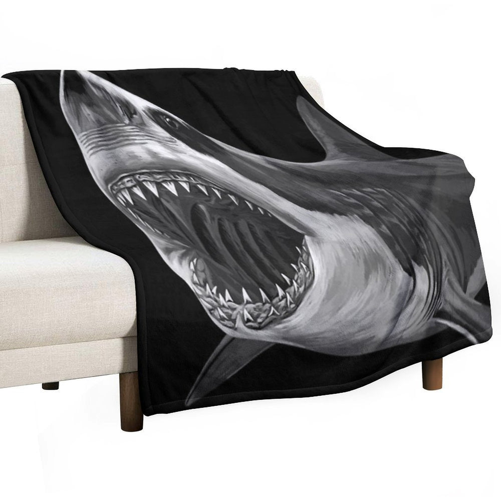 Great White Shark Premium Throw Blanket
