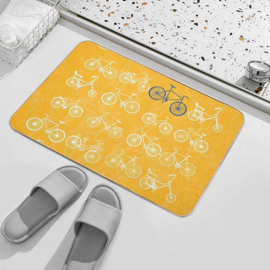 Grungy Bicycle Collection  Fade-Resistant Bath Mat