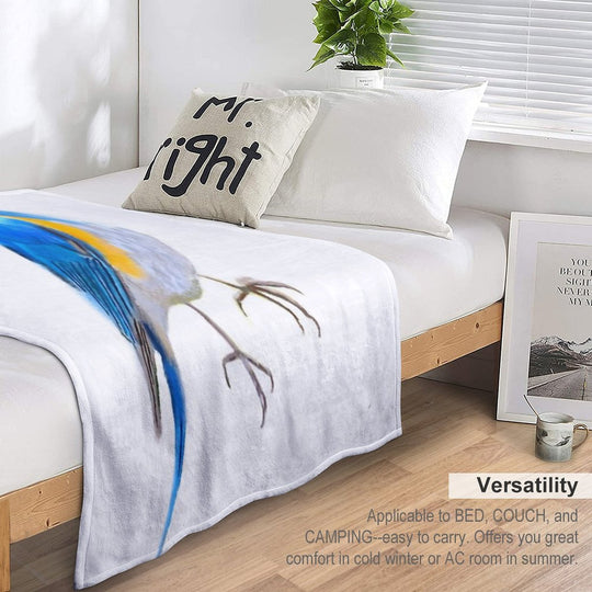 Red-flanked Bluetail Velvety-soft Throw Blanket