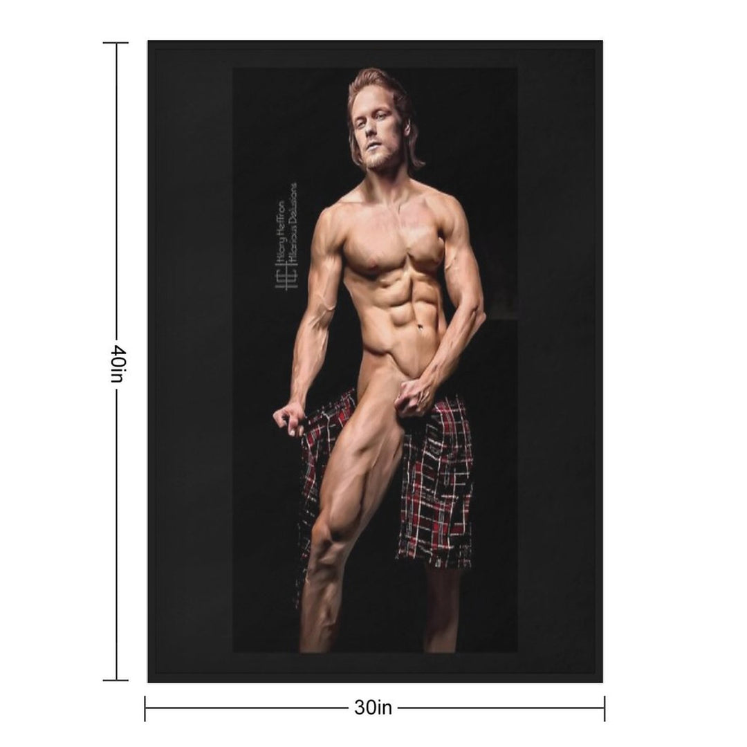 Sam Heughan Machine-washable Throw Blanket