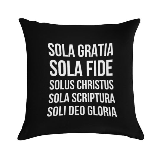 Five Solas Reformed Theology White Soft Style Accent Throw Pillow
