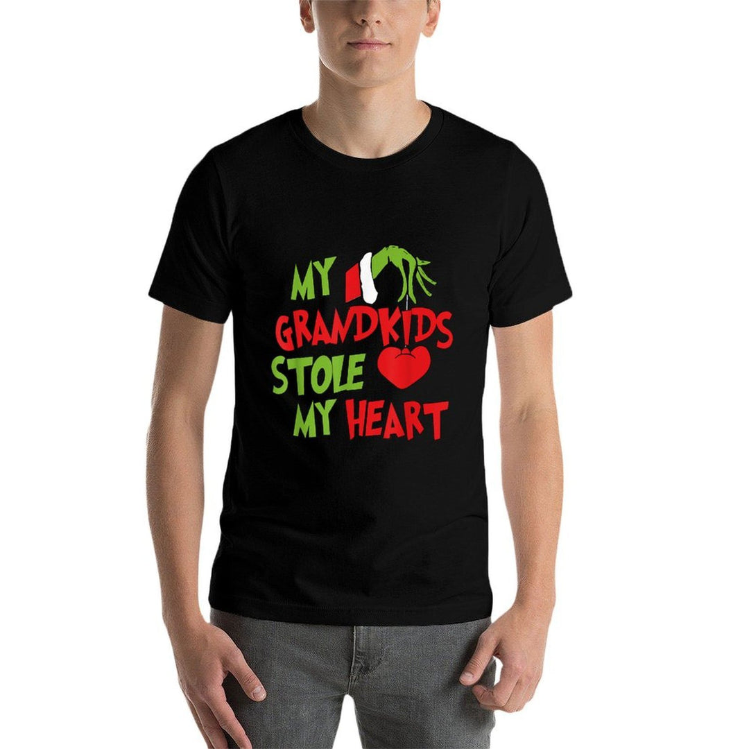My Grandkids Stole My Heart Christmas Xmas Family Matching  Breathable T-Shirt