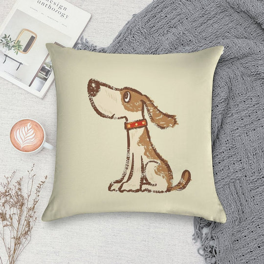 Hound Sitting Soft Luxury Feel Throw Pillow