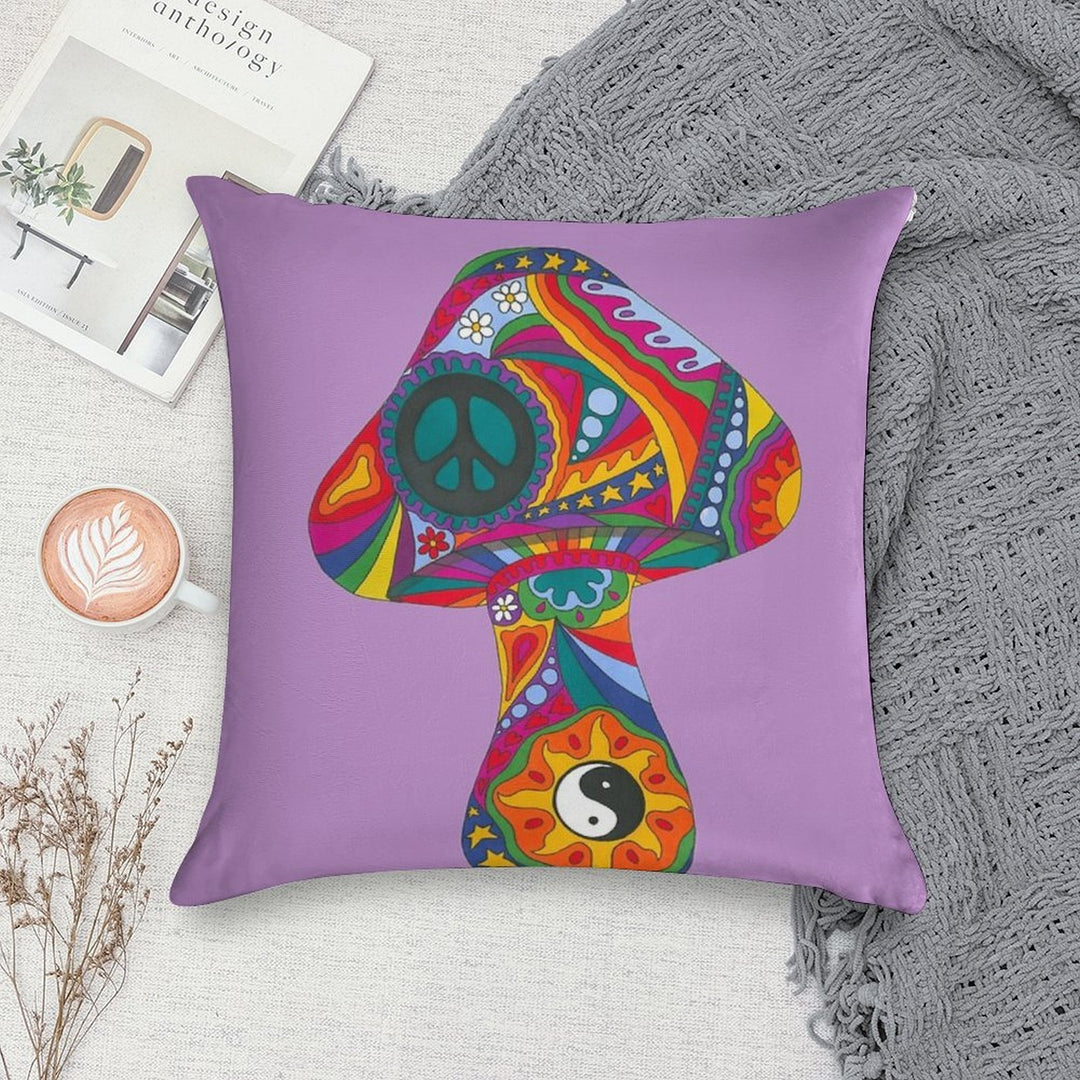 Psychedelic Mushroom Soft High-Density Material Throw Pillow