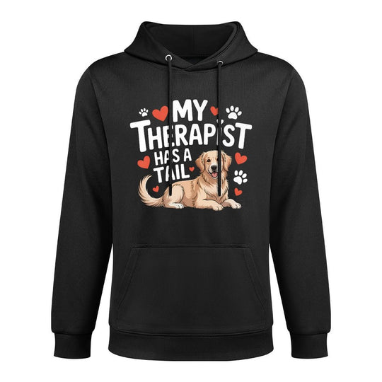 My Therapist Has A Tail Cute Golden Retriever Therapy Dog Premium Pilling-Resistant Hoodie