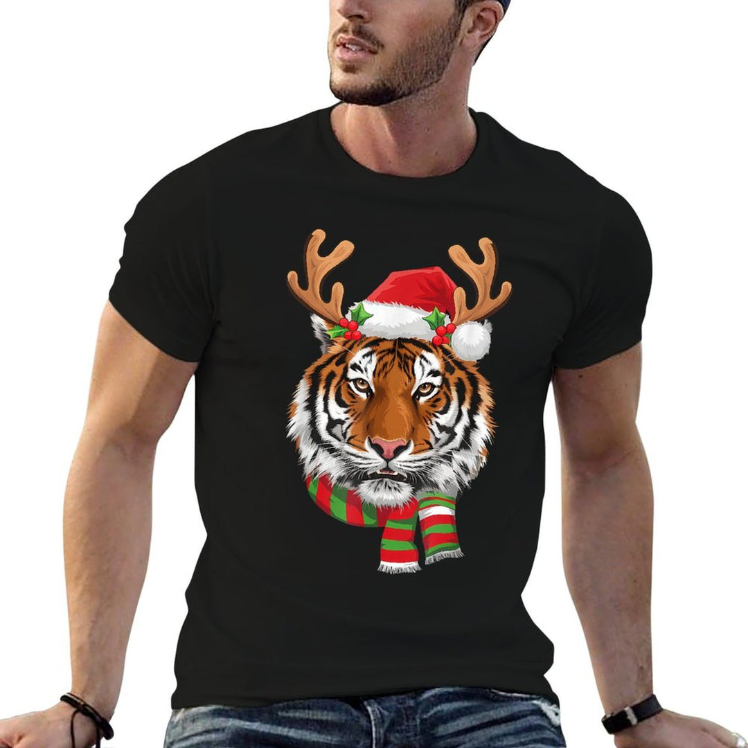 Tiger Reindeer Christmas - Santa Tiger Xmas Tiger Lover  Affordable Price T-Shirt