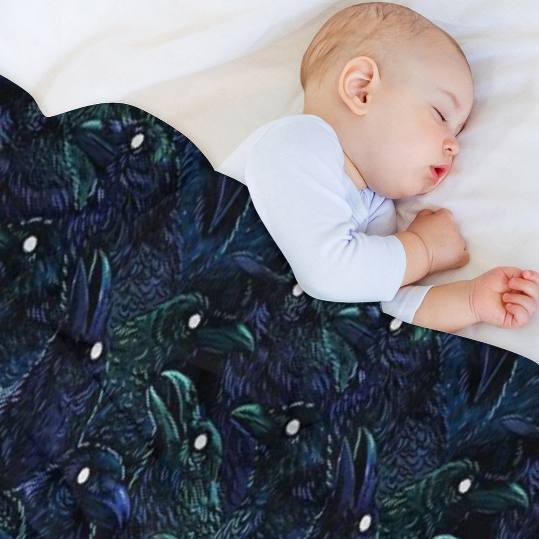 Raven Pattern Multi-functional Throw Blanket