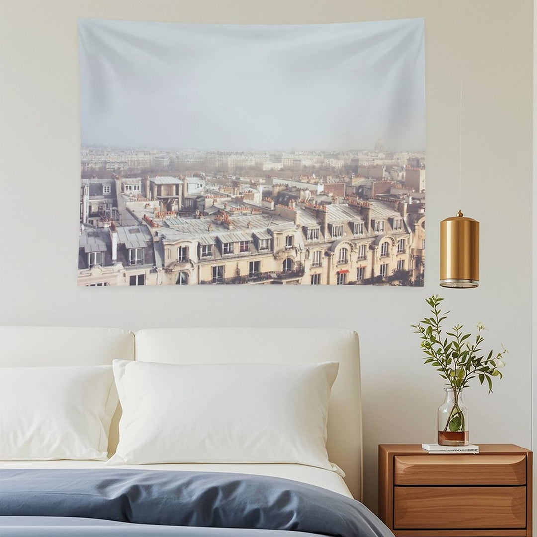 Paris Morning Rooftops Tapestry