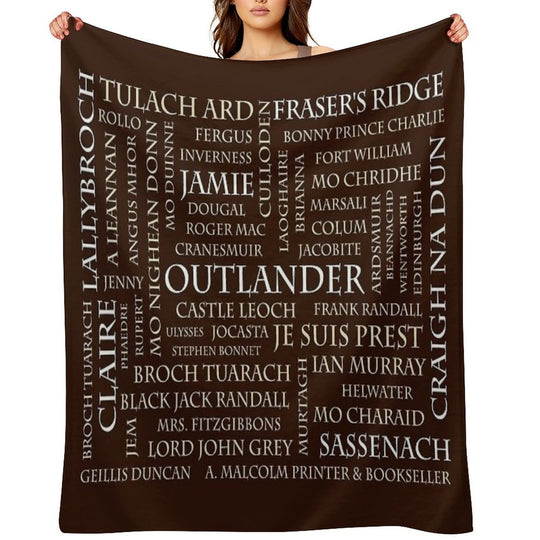 Outlander Word Cloud Lightweight Throw Blanket