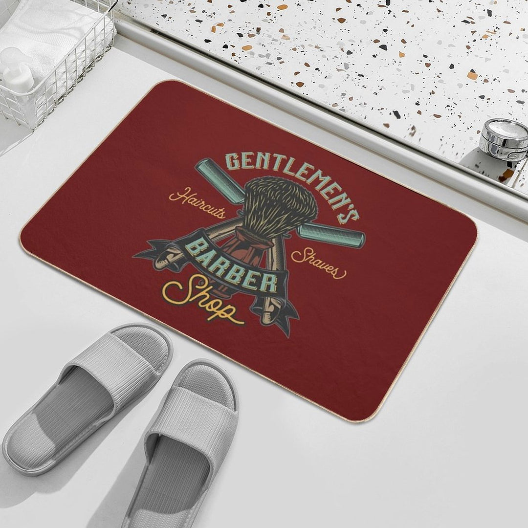 Gentlement's Haircuts & Shaves Barber Shop - Vintage Gift  Repositionable Bath Mat