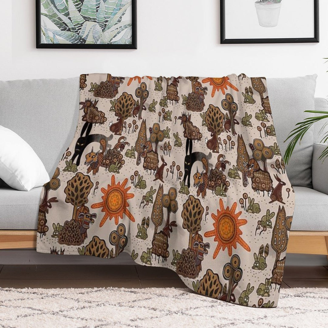 In The Beginning of The World - Watership Down Pattern Anti-pilling Throw Blanket