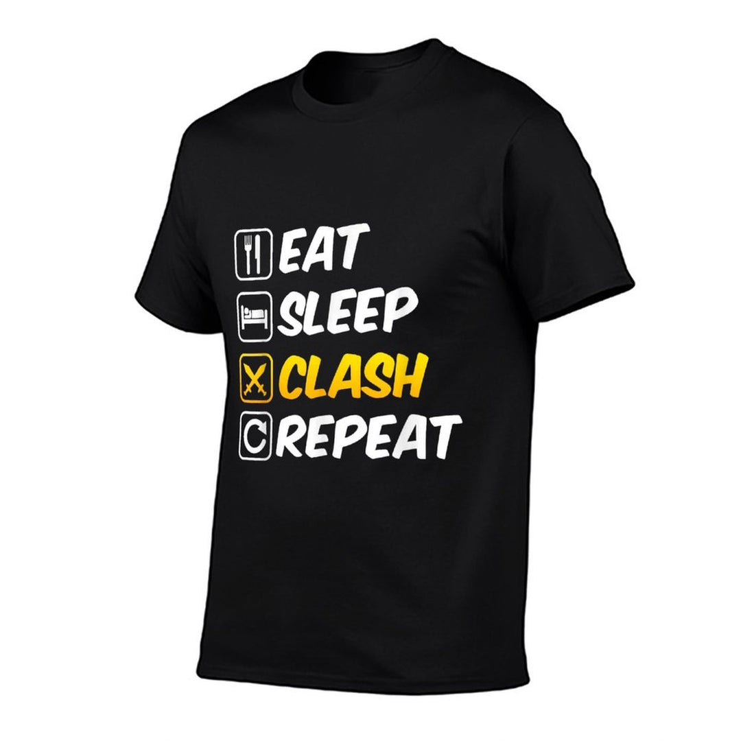 Eat Sleep Clash Repeat Swords Clan Mobile Gaming  Slim-fit Cut T-Shirt