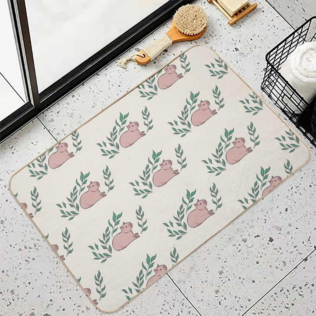 Capybara And Leaf [Colour, Light]  Multi-Purpose Bath Mat