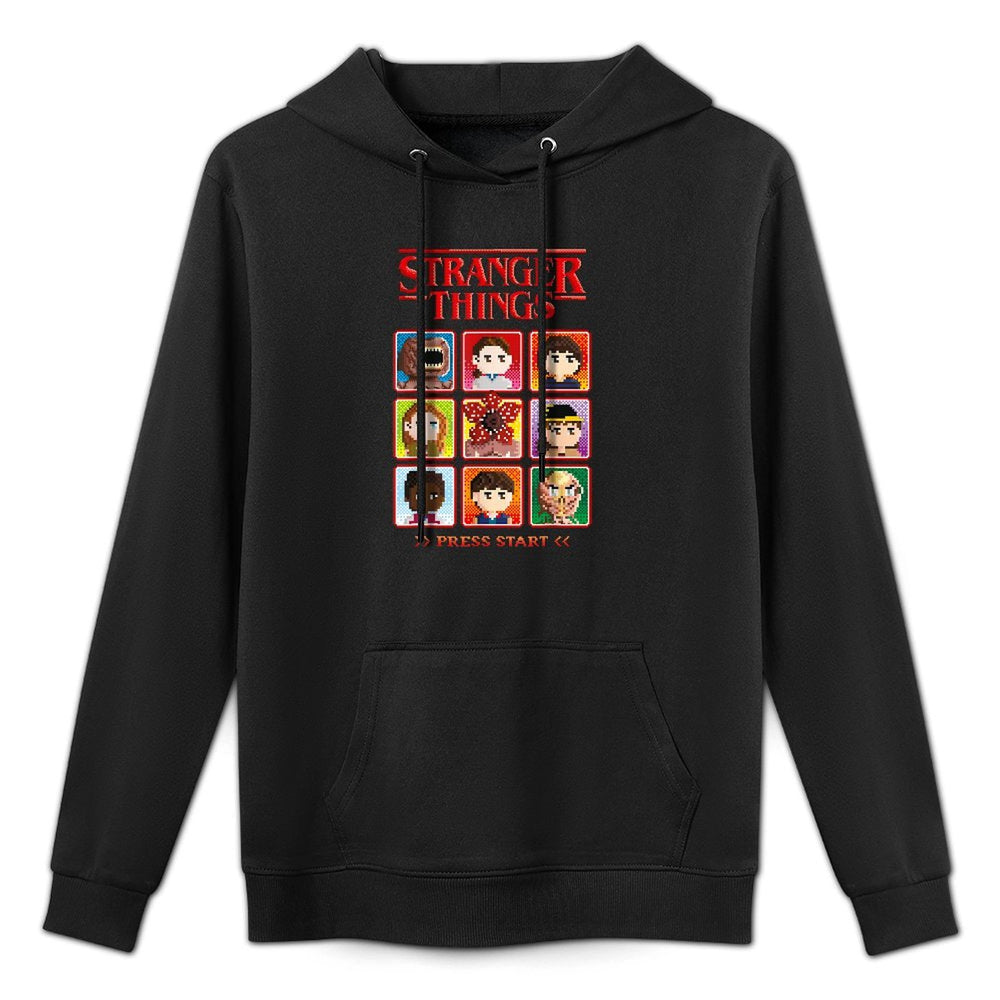 Stranger Things Season 5 Retro Video Game Character Select Shrink-Resistant Hoodie