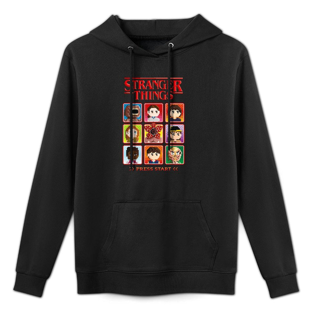 Stranger Things Season 5 Retro Video Game Character Select Shrink-Resistant Hoodie