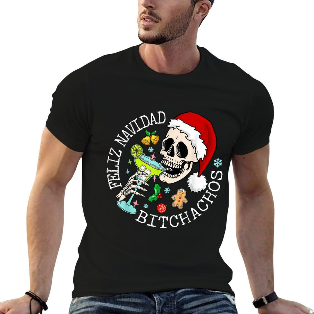 Feliz Navidad Bitchachos Funny Skull Spanish Merry Christmas  Versatile T-Shirt