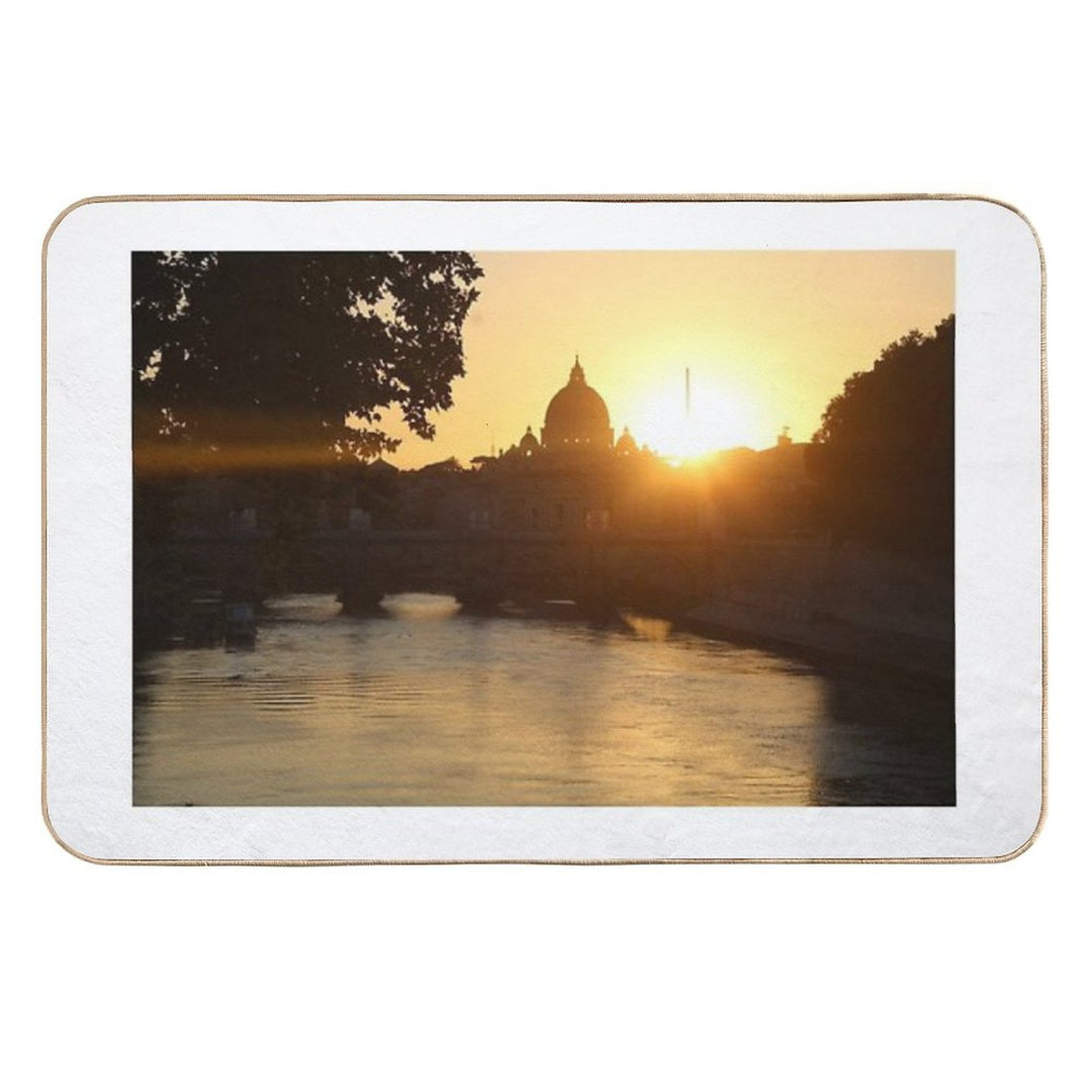Rome Beautiful Sunset  Rapid-Drying Bath Mat